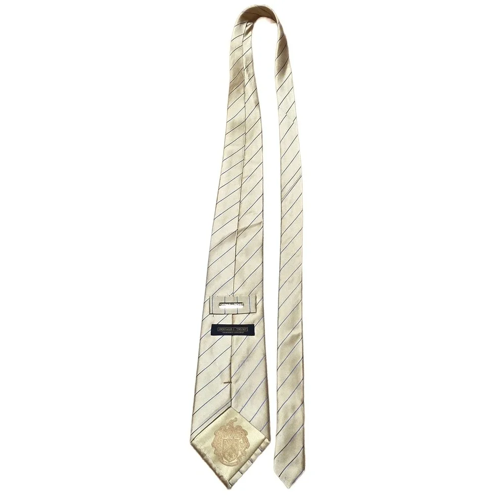 Donald‎ J Trump Signature Collection Striped Necktie Men's Gold Blue 100% Silk